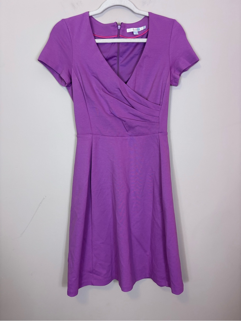 Boden Purple Short-Sleeve Fit & Flare Midi Dress Us 4